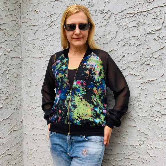 Milkyway Jackets & Blazers - Milkyway Transparent Sheer Bomber Size M.